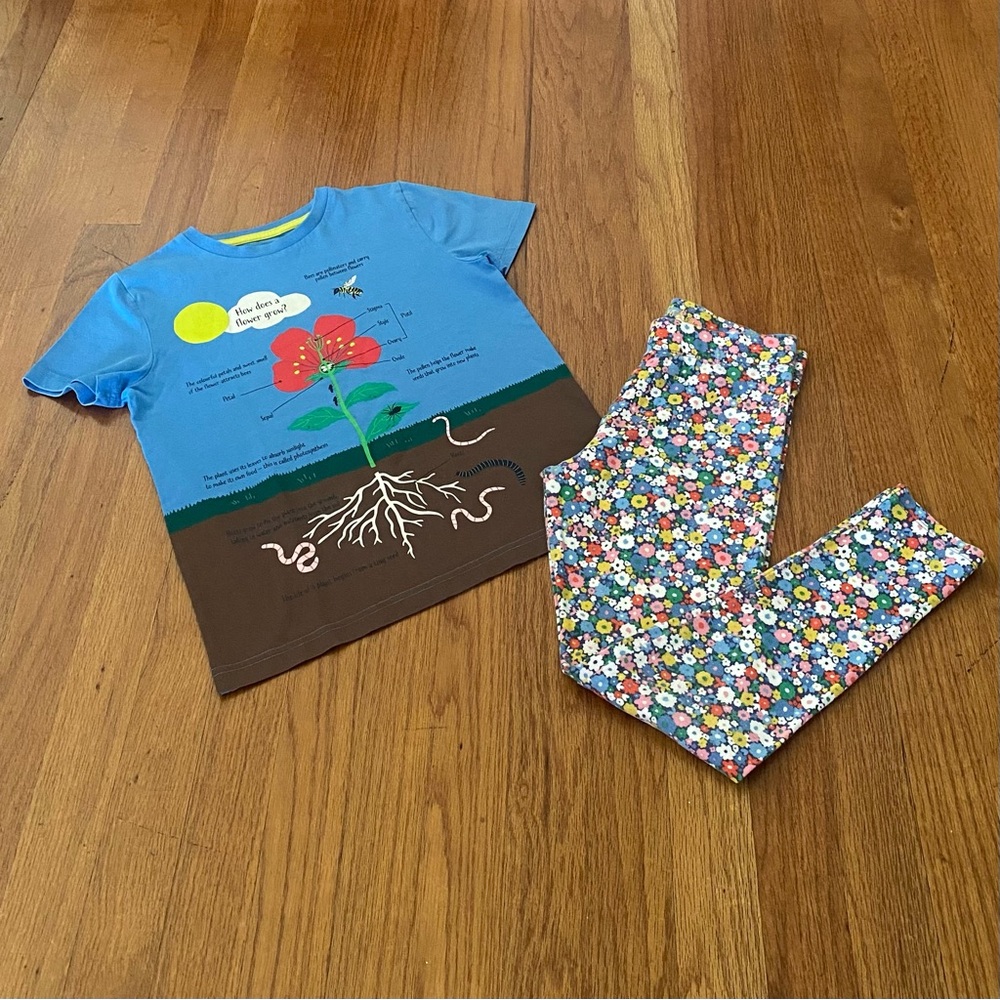 Mini Boden How Does a Flower Grow? And Leggings Matching Set